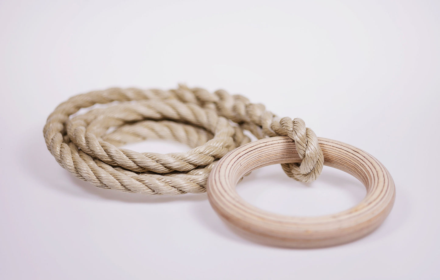 Handcrafted Plywood Gymnastics Rings with Braided Rope – Perfect for Kids’ Athletic Play and Training